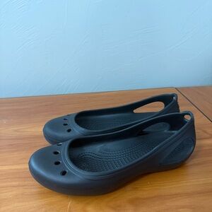 Crocs Kadee Black Slip On Ballet‎ Flat Foam Casual Comfort Neutral W8